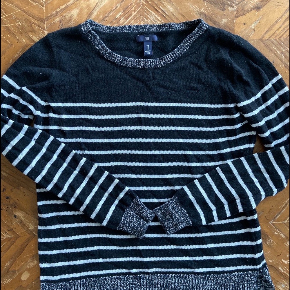 Striped black-and-white sweater